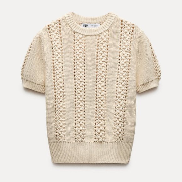 ZARA Short-Sleeved Knit Sweater - Size S - Picture 1 of 5